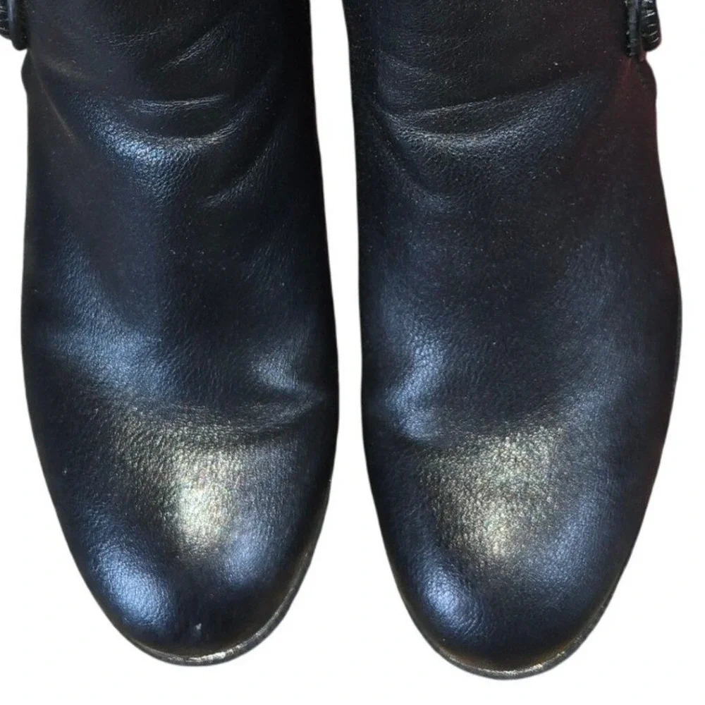 Baretraps Black Ankle Boots Round‎ Toe Faux Leather Comfort Casual Shoes